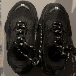 Balenciaga Kids Black Lace-Up Sneakers